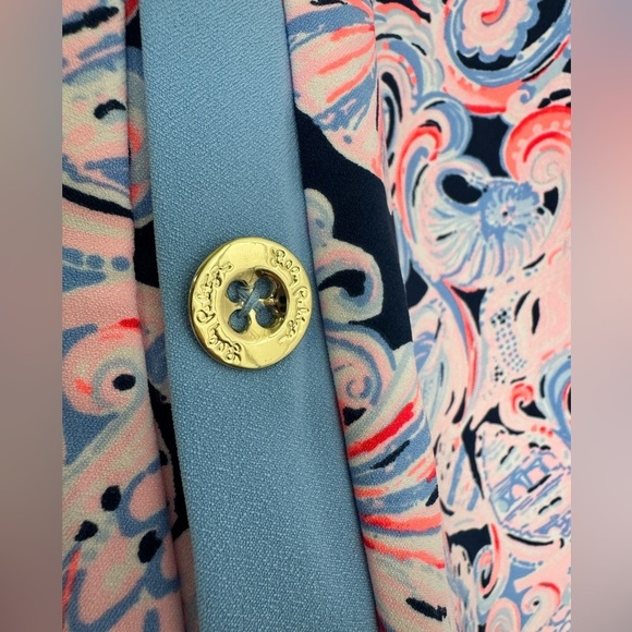 Lilly Pulitzer Angie Stretch Shift Dress In High Tide Navy Its For Shore Size 8 - Picture 9 of 16